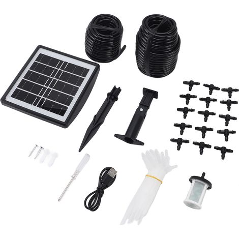 Kit d'irrigation goutte à goutte automatique solaire - Système d'arrosage automatique solaire intelligent à monter soi-même (1/5)