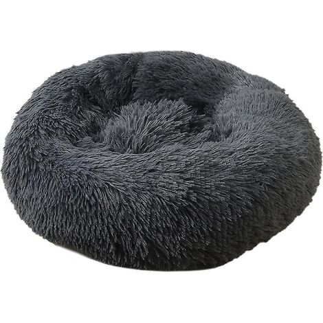 animal De Compagnie Lit Gris Fonc - 50cm Caleon Preuve Peluche Doux Rond Chat En Train De Dormir Lit Petit Chien Lit (1/4)