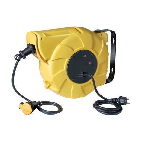 Brennenstuhl – Enrouleur électrique automatique mural 20m H07RN-F 3G1,5 – Indice de protection IP44 – Disjoncteur thermique – Boîtier polypropylène