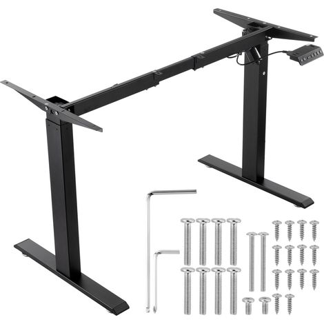Cadre uniquement pour bureau assis-debout électrique, hauteur 70-117 cm, longueur 95-158 cm, charge 80 kg (1/5)