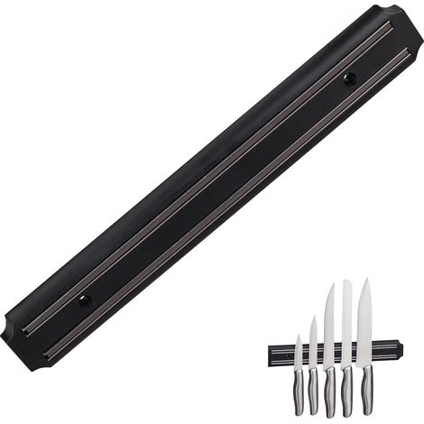Magnetischer Messerhalter, Werkzeugaufbewahrung, magnetische Messerleiste, für Messer und Küchenutensilien, Kunststoff, 50 x 4,8 x 1,4 cm, schwarz (1/5)