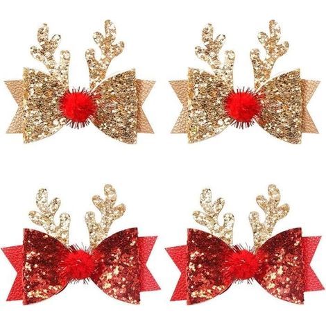 Weihnachtliche Haarspangen, niedliche weihnachtliche Haaraccessoires für Kinder und Erwachsene zur Weihnachtsfeier (1/4)