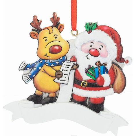 Décoration de Noël 2022 : Père Noël et cerf (Père Noël + 1 cerf) (1/5)