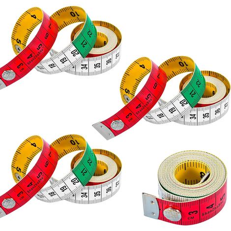 4 Pièces Metre Ruban Couture,Mètres À Ruban Pour Couturier,Metre de Couture Double Face avec Bouton pour Mesure Confection Couture et les Mesure Tour de Taille (1/5)