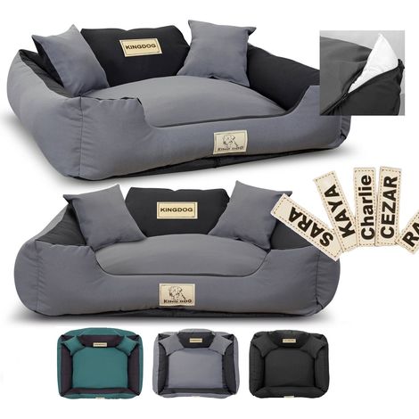 Cuccia/recinto per cani, KINGDOG MM43, 100x75 cm, personalizzabile, sfoderabile, antiscivolo, grigio scuro