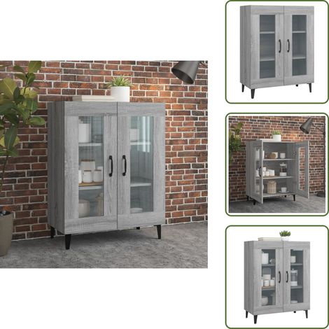 Aparador gris Sonoma - vidaXL Aparador de madera de ingeniería gris Sonoma 69,5x34x90 cm - Aparador de almacenamiento