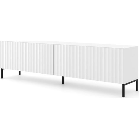 MOBILE WAVE PORTA TV 200 4D BIANCO OPACO GAMBE NERE