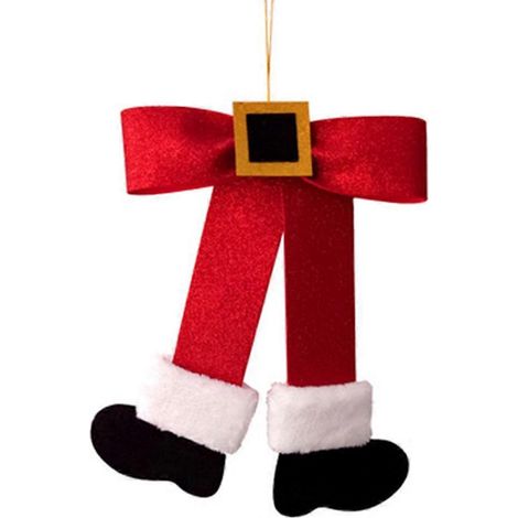 Kreative Weihnachtsschleifen, große Weihnachtsmannbeine, Weihnachtsbaumschmuck zum Aufhängen, für weihnachtliche Türkränze, Fenster- und Wanddekorationen