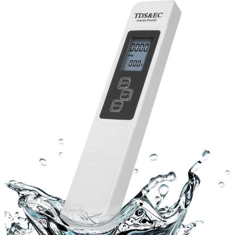 Multifunktionales 3-in-1-Digitalmessgerät: Misst TDS, EC und Temperatur mit großem digitalem LCD-Bildschirm überwacht Trinkwasserqualität, Hydrokultur für Trinkwasser, Aquarien und Schwimmbäder
