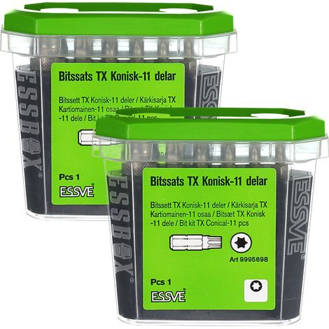 Set di punte coniche TX ESSVE ESSBOX: 10 punte in acciaio + 2 mandrini rapidi. (1/3)