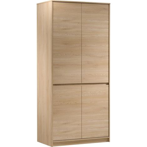 AX LIVING Schlafzimmer Schrank Mormanno S4T – 91 cm, Eiche Cremona