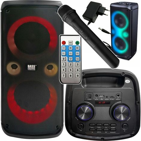 Altavoz Bluetooth con micrófono, control remoto y función karaoke
