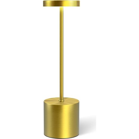 Lampe de bureau LED rechargeable à intensité variable, batterie portable 800 mAh, éclairage de bureau sans fil sans fil 3 couleurs (doré) (1/5)
