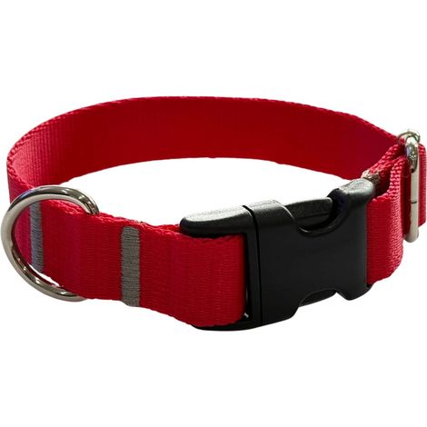Collier pour chien 2 cm avec boucle réglable rouge, taille XS : 20-28 cm (1/4)