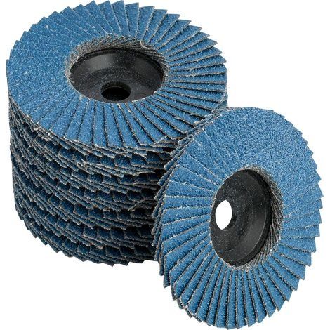 8er Set Fächerscheiben Lamellenscheiben für Winkelschleifer, Schleifmopteller Ø 76 mm x 10 mm, Hochwertige Schleifscheiben in Blau für Metall, Holz und PVC, Passend für 10,8-12V Winkel (1/5)