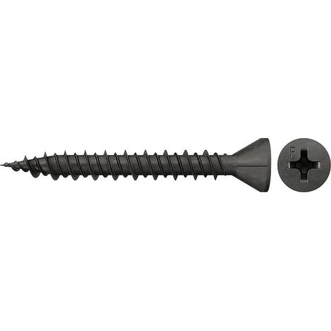 Fischer 1.000x Vis pour plaques de plâtre 3,9 x 19 tête fraisée phosphatée à filetage complet empreinte cruciforme PH - 665095 (1/3)
