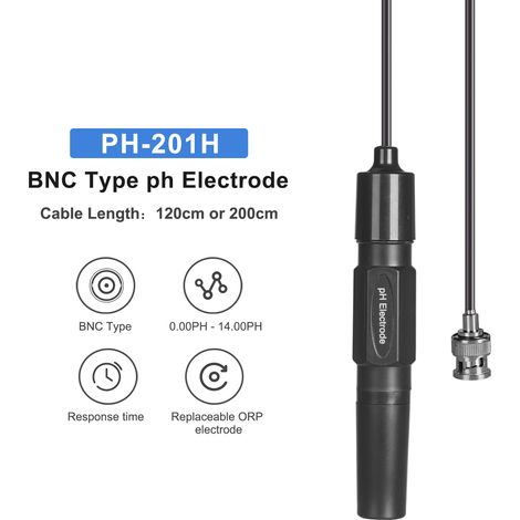 Elettrodo da laboratorio professionale, sonda pH per idroponica per acquario, controller BNC, connettore per misuratore. (1/5)