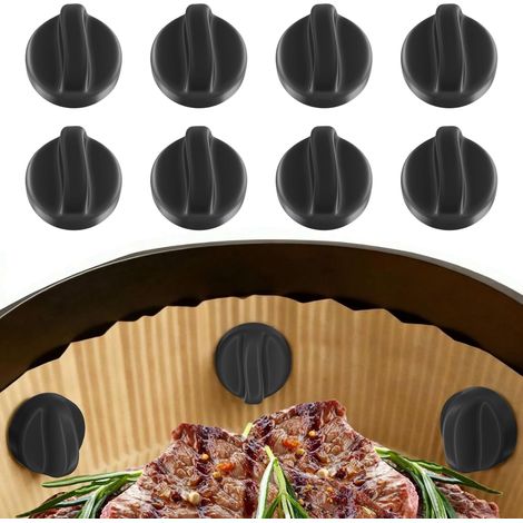 Silicone Aimant Air Fryer (Lot de 8), Maintien Sûr pour Papier Cuisson, Aide à Réduire le Glissement et le Brûlage, Résistant à la Chaleur Aimant pour Airfryer Accessoires Air Fryer (1/5)