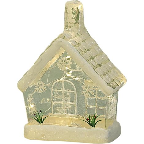 Maisons de village de Noël, maison de Noël illuminée Maison miniature de Maisons de village de Noël éclairées par LED, collection de village de Noël pour la décoration intérieure en verre (1/5)