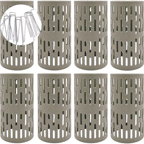 8 Pièces Protecteurs De Plantes Et De Troncs D'arbres,Avec 8 U Agrafes, 20cm Garde D'arbre En Plastique Maille De Pépinière Extensible Avec Crochets De Verrouillage Intégrés pour L'empilage (1/5)