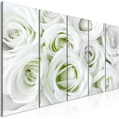 Tableau Imprimé 5 Panneaux "Satin Rose Narrow Green" 90 x 225 cm (1/2)