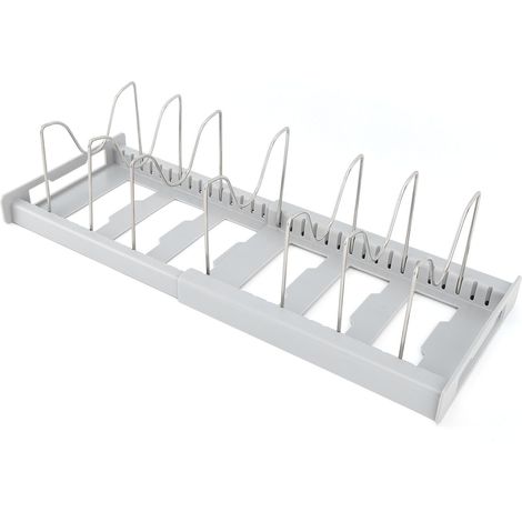 Mehrzweck-Organizer-Set, rutschfest, erweiterbar, mit verstellbarer Größe und Deckelhalter, grau. (1/5)