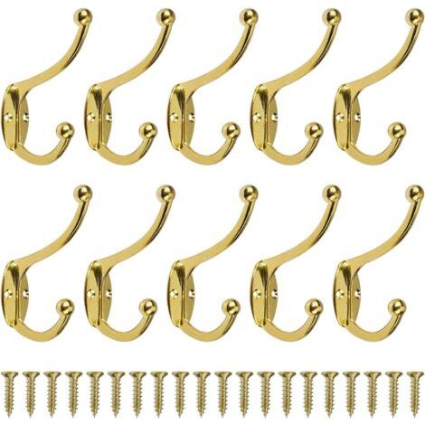 Rétro Crochet Patère Porte Manteau Mural Vintage Crochet de Porte Métal pour Salle de Bain Cuisine Chambre Entrée 10 Pièces Or (1/5)