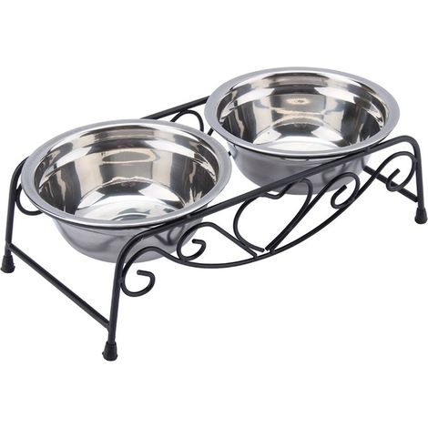 Mangeoire pour chien, bols noirs facilement inoxydables, pour animaux domestiques (1/5)