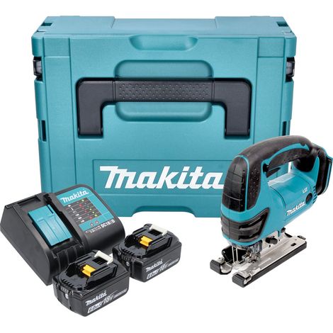 Sierra de calar a batería Makita DJV 180 SGXJ 18 V 135 mm + 2 baterías de 6,0 Ah + cargador + Makpac (1/5)