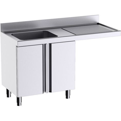 Meuble pour plonges L.1400mm avec Portes Battantes et Espace pour Lave-vaisselle - Distform - FP9146LD