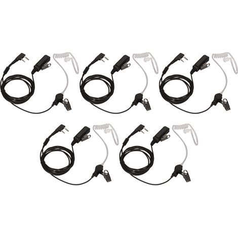 Écouteur radio à réduction de bruit K Head 2 broches avec microphone pour talkie-walkie BF 888S, BF 777S, BF 666S et BF UV5R (lot de 10). (1/5)
