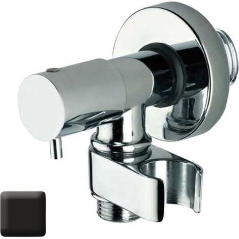 Robinet d’arrêt 1/2”M avec support de douche noir mat - BOSSINI E57000073 (1/2)