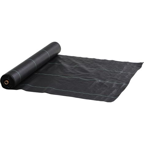 Toile de paillage, géotextile de paillage Contre Les Mauvais Herbes 100 x 2 m, résistant aux déchirures et Conditions climatiques extrêmes, en polypropylène, Noir (1/5)