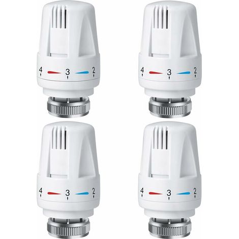 4 PCS Tête Thermostatique Radiateur, Tête Thermostat Radiateur TRV M30 x 1,5, Vanne Thermostatique Radiateur, Vannes de Radiateur de Radiateur pour Système de Chauffage pour Maison et Bureau (1/5)