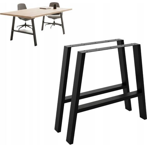 Patas de mesa metálicas modernas (par) - Estructura de mesa Aalen 81x72 cm (1/5)