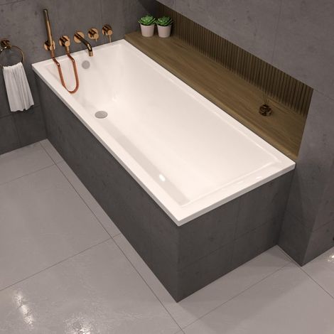 ECOLAM Badewanne Marella 150x70cm Wanne Acrylwanne Rechteck Ablauf Füße (1/5)