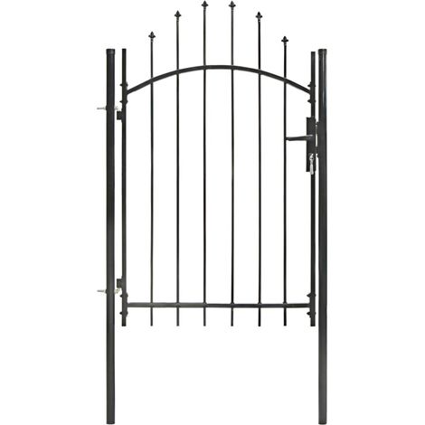 Portail de jardin Portail de clôture Portillons de jardin Acier 1 x 2 m Noir XRJR539202 (1/5)