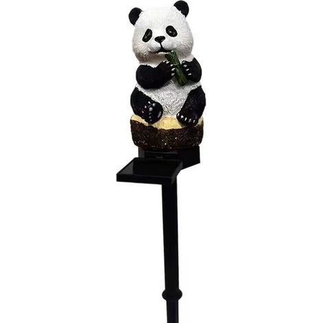 Lampe jardin solaire LED panda étanche, décoration lumineuse extérieure pour cour jardin pelouse et paysage (1/4)
