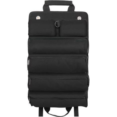ING Ce sac à outils robuste et durable possède six compartiments, dont deux poches de rangement magnétiques amovibles. Fabriqué en tissu Oxford épais (noir). (1/5)