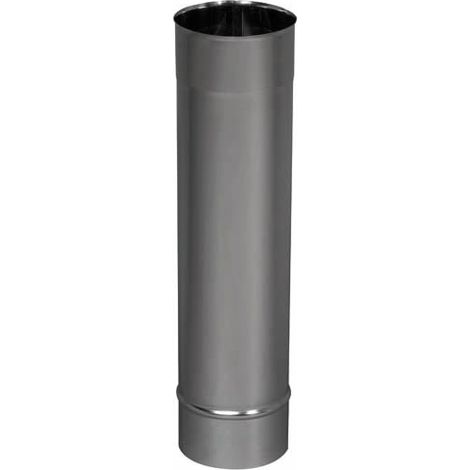 TEN – Conduit de fumée inox 125mm – Tube simple paroi 0.50m – Soudures laser continues – Raccordement fuel, bois, charbon et gaz