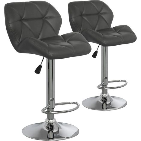 Lot de 2 chaises de bar Lizie Gris (1/4)