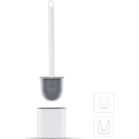 Brosse WC Silicone Plate Blanche (1/4)