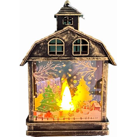 (Antiker Weihnachtsbaum aus Bronze) Vintage-LED-Handlampe, Weihnachtsbaumschmuck zum Aufhängen am Fenster, kreatives Accessoire (1/2)