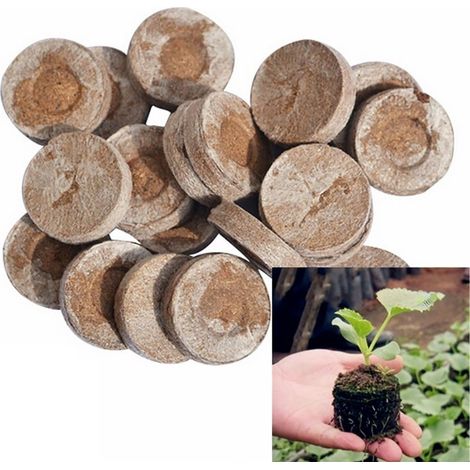 Blocs de semis, terreau nutritif compressé, idéal pour les boutures, les semis, les plantes à fleurs et les légumes  substrat de fibre de coco  matériel de jardinage