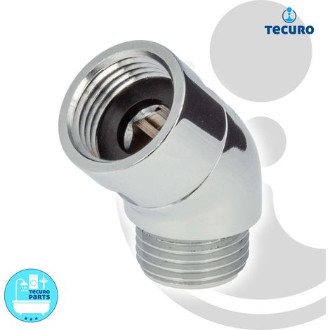 tecuro Winkelstück für Handbrausen 1/2 x 45° Neigung - Messing-verchromt (1/4)