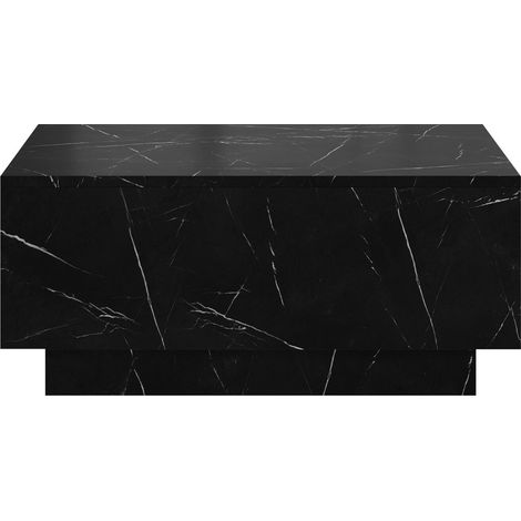 Mesa de centro Goodyear 134, Mármol negro, 40x60x90cm, Diámetro: 0, Aglomerado laminado, Angular (1/4)
