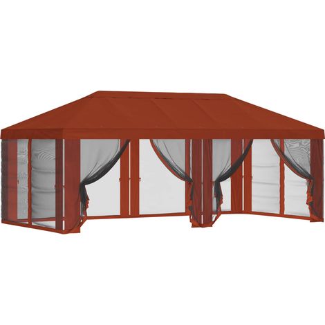 Gazebo Cover with Sidewalls Terracotta 600.5 x 300.5 cm vidaXL (1/5)