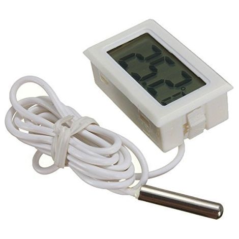 Thermomètre Moniteur de Température avec Sonde Externe Pour Réfrigérateur Congélateur Aquarium - Blanc (1/5)
