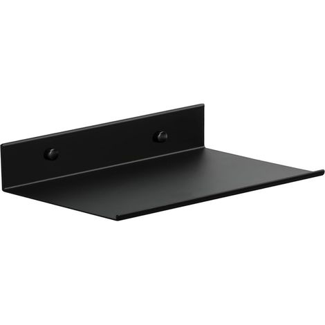 metnal Petite étagère murale, mini étagère flottante, support en métal pour salon, cuisine, entrée, rangement, aluminium, montage mural, noir mat, 30 cm, 1 pièce (1/4)