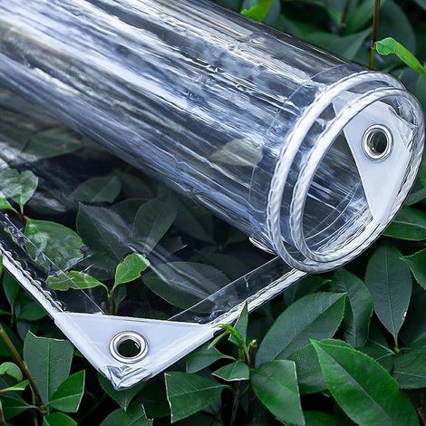 Bâche Transparente PVC 0,55 mm - 2x2,5m Coupe-Vent, indéchirable (1/5)